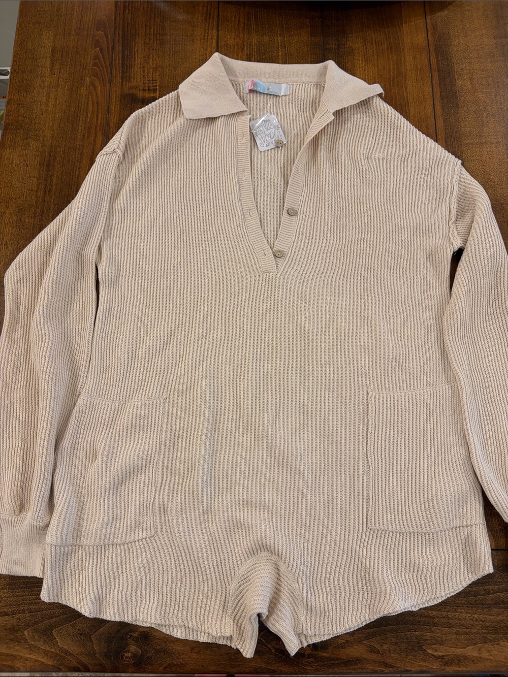 NWT Free people Cream Knit romper